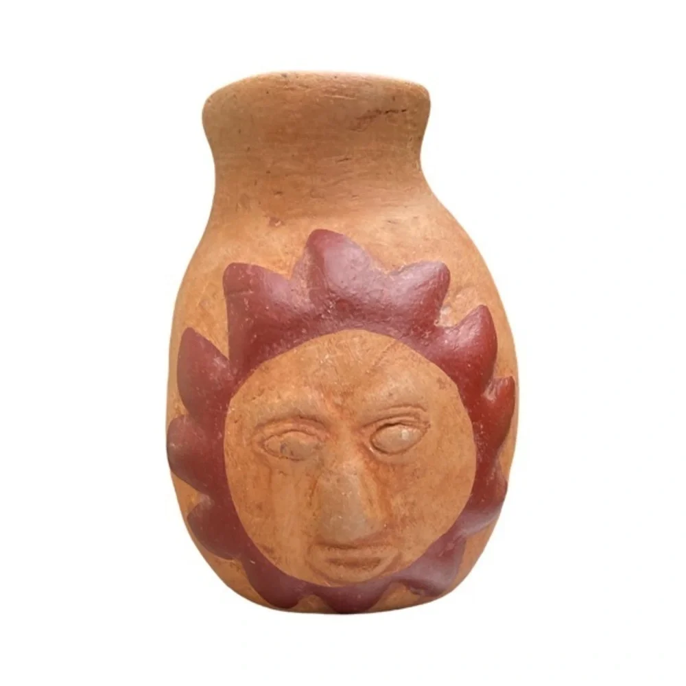 VTG Moon / Sun Made in Mexico Clay Vase